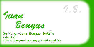 ivan benyus business card